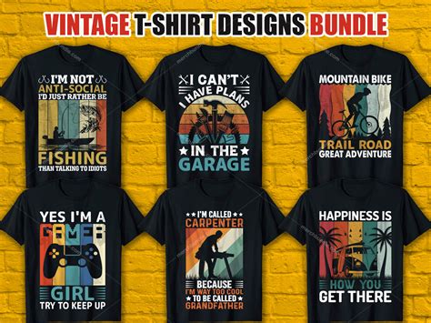 Vintage Retro T Shirt Design Bundle T Shirt Design Bundle