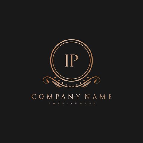 Ip Letter Initial With Royal Luxury Logo Template Vector Art