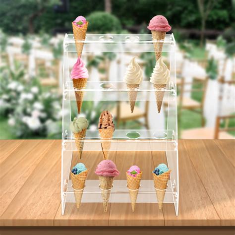 The Party Aisle Wedgewood Tier Display Holes Acrylic Cone Ice