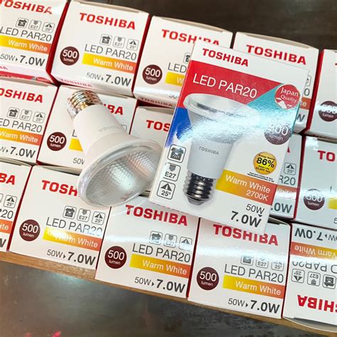 ยกกลอง19หลอด Toshiba หลอดพาร20 Led PAR20 Warm White 7W แสงสวอรม