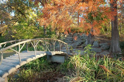 Woodward Park Bridge In Autumn Tulsa Oklahoma Photograph By Gregory