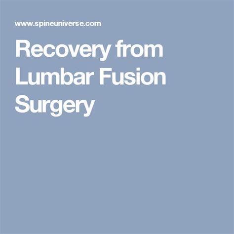 What To Expect After Spine Fusion Surgery At Leon Abrams Blog