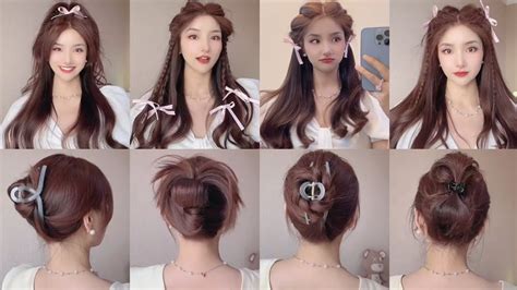 Super Cute Clutcher And Ribbon 🎀 Hairstyle Tutorials Korean Style Youtube