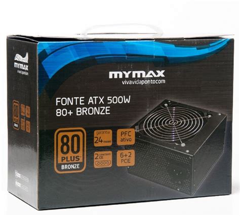 Fonte Atx Mymax 500w 80 Plus Pfc Bronze 8 Pinos Francavirtual Informática