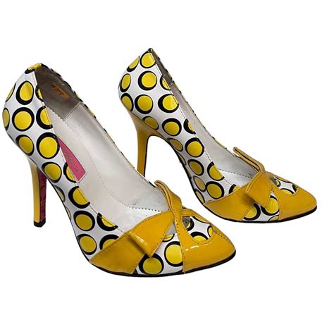 Vintage Betsey Johnson Pop Art Polka Dot Yellow Depop