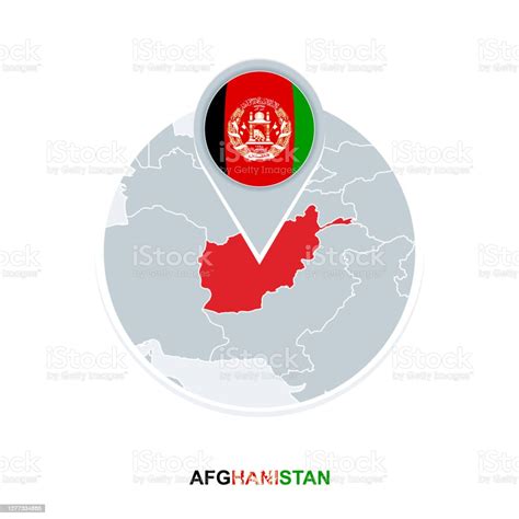 Carte Et Drapeau De Lafghanistan Icône De La Carte Vectorielle Avec