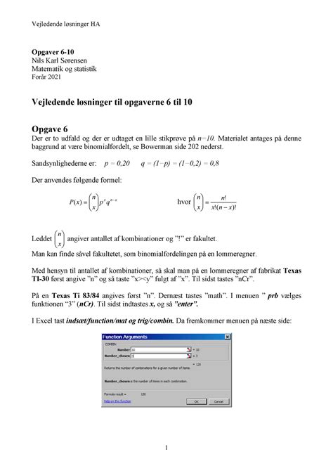 HA 2021 6 10 Løsninger Opgaver 6 Nils Karl Sørensen Matematik og