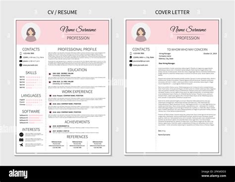 Plantilla De Curr Culum Para Mujeres Dise O Moderno De Cv Y Carta De