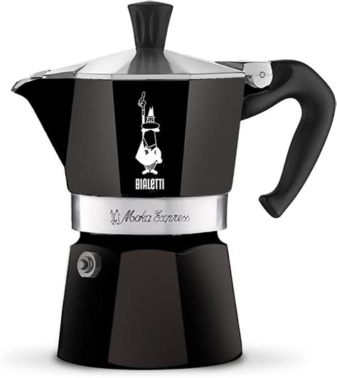 Bialetti Moka Express Black Caffettiera Alluminio Nero Tazza