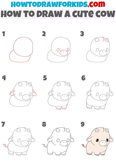 How to draw a cute cow – Artofit