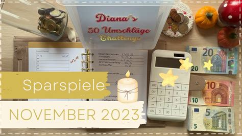 Sparspiele November 23 fast 1 000 Euro in der 50 Umschläge Challenge