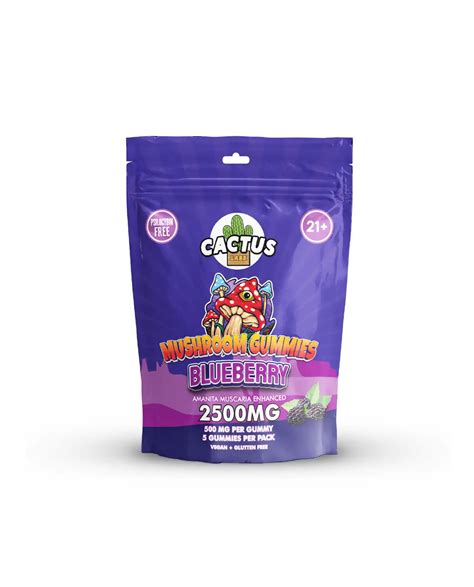 Cactus Mushroom Gummies Blueberry 5ct 2500 Mg Vape And Gummy