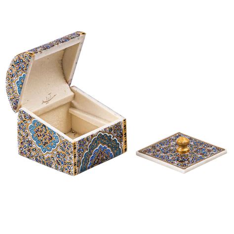 Handcrafted Bone Jewelry Box With Persian Inspired Majnun Pattern