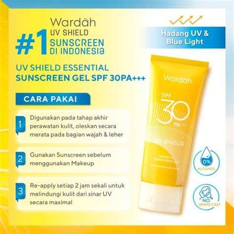 Wardah UV Shield Essential Sunscreen Gel SPF 30 PA 40 Ml Lazada