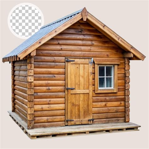 A Wooden Hut On A Transparent Background Premium Ai Generated Psd