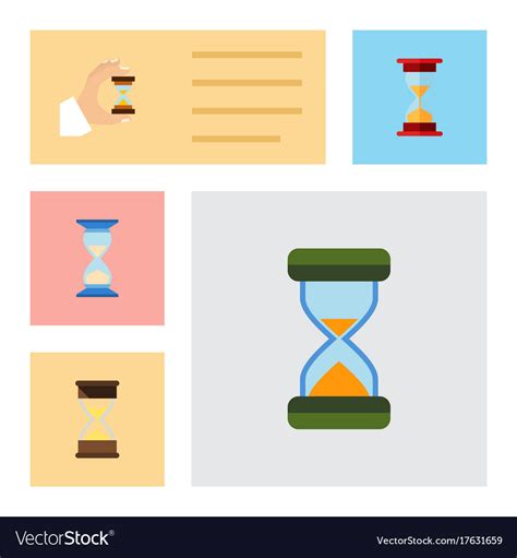 Flat icon timer set sandglass loading waiting Vector Image 