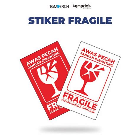 Jual Stiker Pecah Belah FRAGILE Stiker Awas Pecah Kota Bekasi TGM