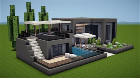 MODERNES HAUS Mit POOL In MINECRAFT Bauen TUTORIAL HAUS 249 YouTube