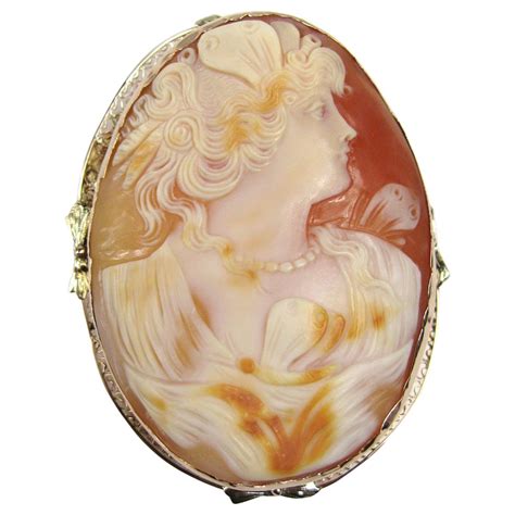 Antique Cameo White Karat Gold Brooch Pendant For Sale At Stdibs