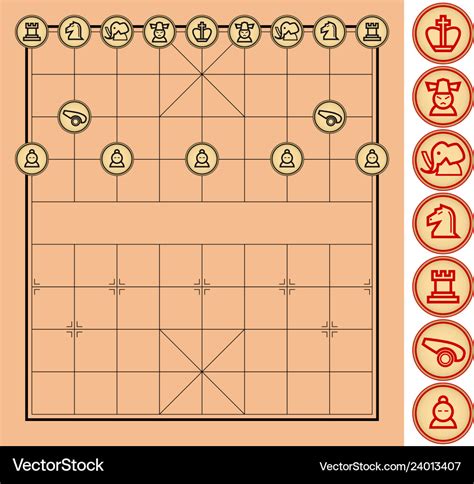 Chinese chess xiangqi chinese chess xiangqi from Vector Image