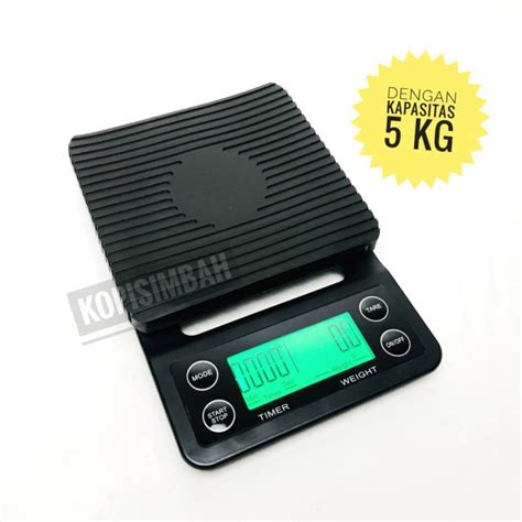 Jual Timbangan Kopi Digital Coffee Scale Kapasitas 5kg 3kg Fitur Timer