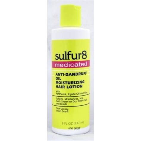 Sulfur 8 Medicated Anti Dandruff Oil Moisturizing Hair Lotion 8 Oz