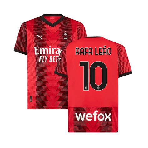 2023 2024 AC Milan RAFA LEAO 10 Home Soccer Jersey Team Soccer Jerseys