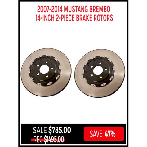 2007-2014 FORD MUSTANG BREMBO 14-INCH 2-PIECE BRAKE ROTORS M-1125 ...