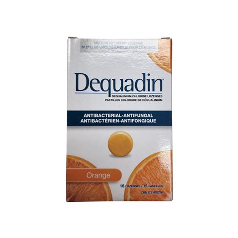 Dequadin Dequalinium Chloride Lozenges Orange Flavour (16 lozenges ...