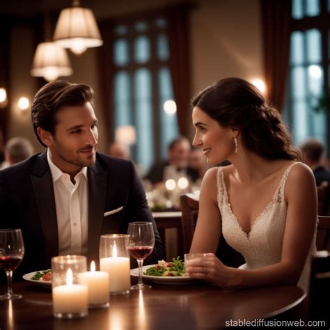 Romantic Dinner Scene Stable Diffusion Online