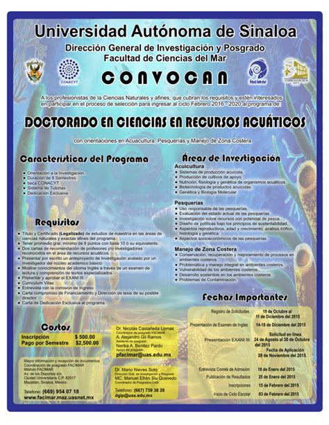 Convocatoria Universidad Autonoma De Sinaloa