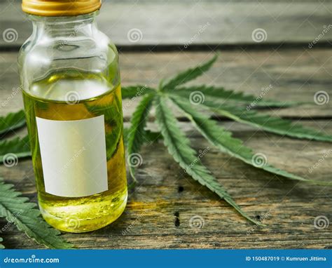 Cannabis with Extract Oil in a Bottle Stock Image - Image of indica ...