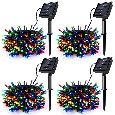 Lunaxinhuo 4Pack Solar String Lights For Outside 400 LED Solar