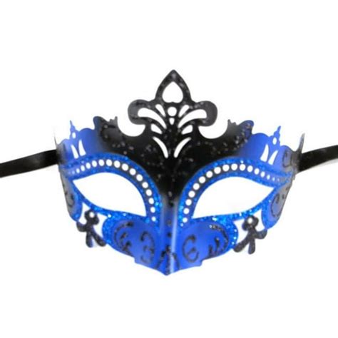 Sexy Black Blue Laser Cut Mardi Gras Masquerade Mask Prom Dance