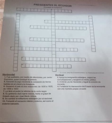 Presidentes Del Ecuador Crucigrama Ayuda Es Para Hoy 24 De Septiembre
