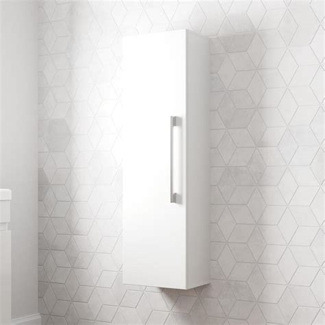 1200mm Tall Bathroom Wall Hung Storage Cabinet Cupboard Modern Soft Close White Ebay