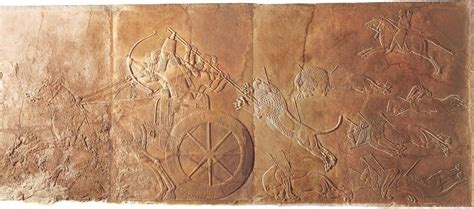 Ashurbanipal Hunting Lions Relief Royal Lion Hunt Of King