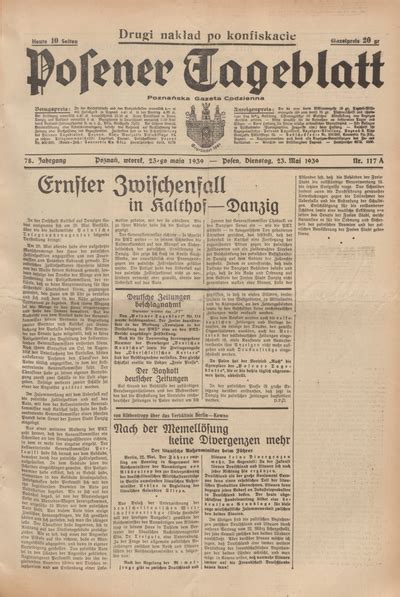 Posener Tageblatt Poznańska Gazeta Codzienna Jg 78 Nr 117 A 23