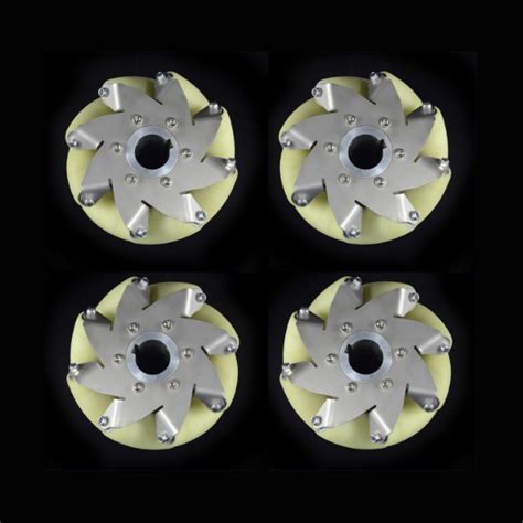 A Set Of 6 Inches Industrial Mecanum Wheel With 8 PU Roller And 150KG