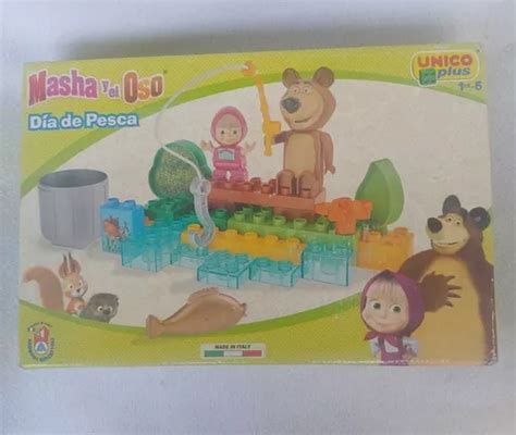 Masha Y El Oso Set Armable Dia De Pesca 29 Bloques Construcc 559 En