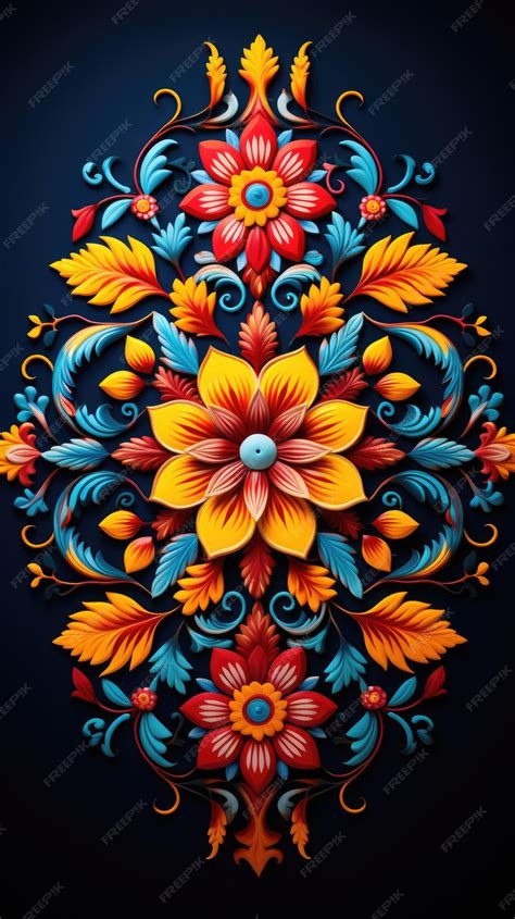 Premium AI Image | colorful rangoli floral designs celebrating the ...