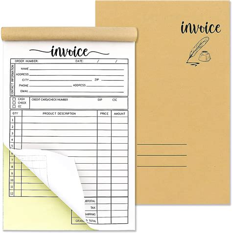 Amazon Lesnala Pcs Invoice Book Invoice Books Part Carbonless