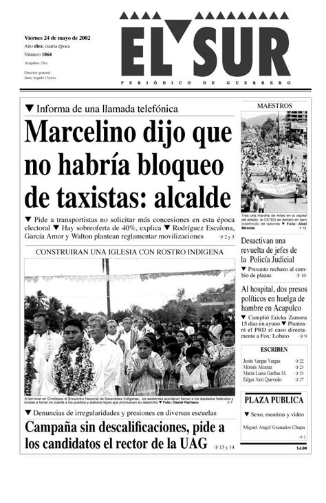 Portada 24052002 El Sur Acapulco Suracapulco I Noticias Acapulco Guerrero