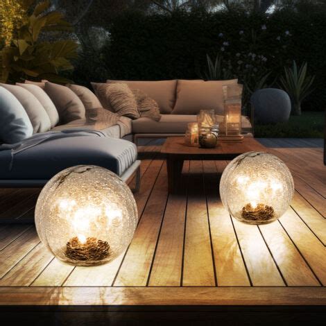 Luci Solari A Led Da Giardino Lampade Solari A Sfera In Vetro Per