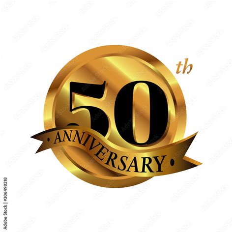 50th anniversary vector logo illustration. 50 years golden anniversary ...