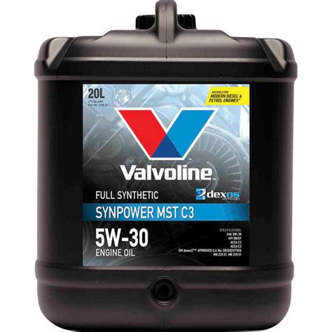 Valvoline Synpower Mst C3 Engine Oil 5w 30 20 Litre Supercheap Auto