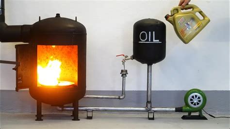 Homemade Waste Oil Stove For Workshop In Gas Bottle Wood