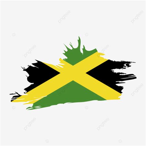 Jamaica Flag Brush Stroke Clipart Flag Clipart Brush Clipart Jamaica