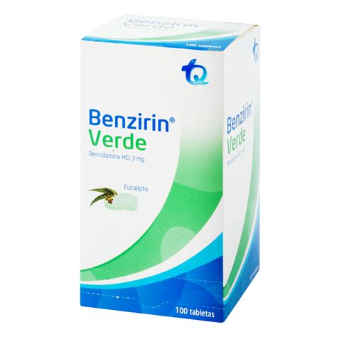 Benzirin Verde Eucalipto Tabletas Farmaprime