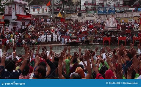 People On The Ganga River Embankment Har Ki Pauri Har Ki Pauri Is A